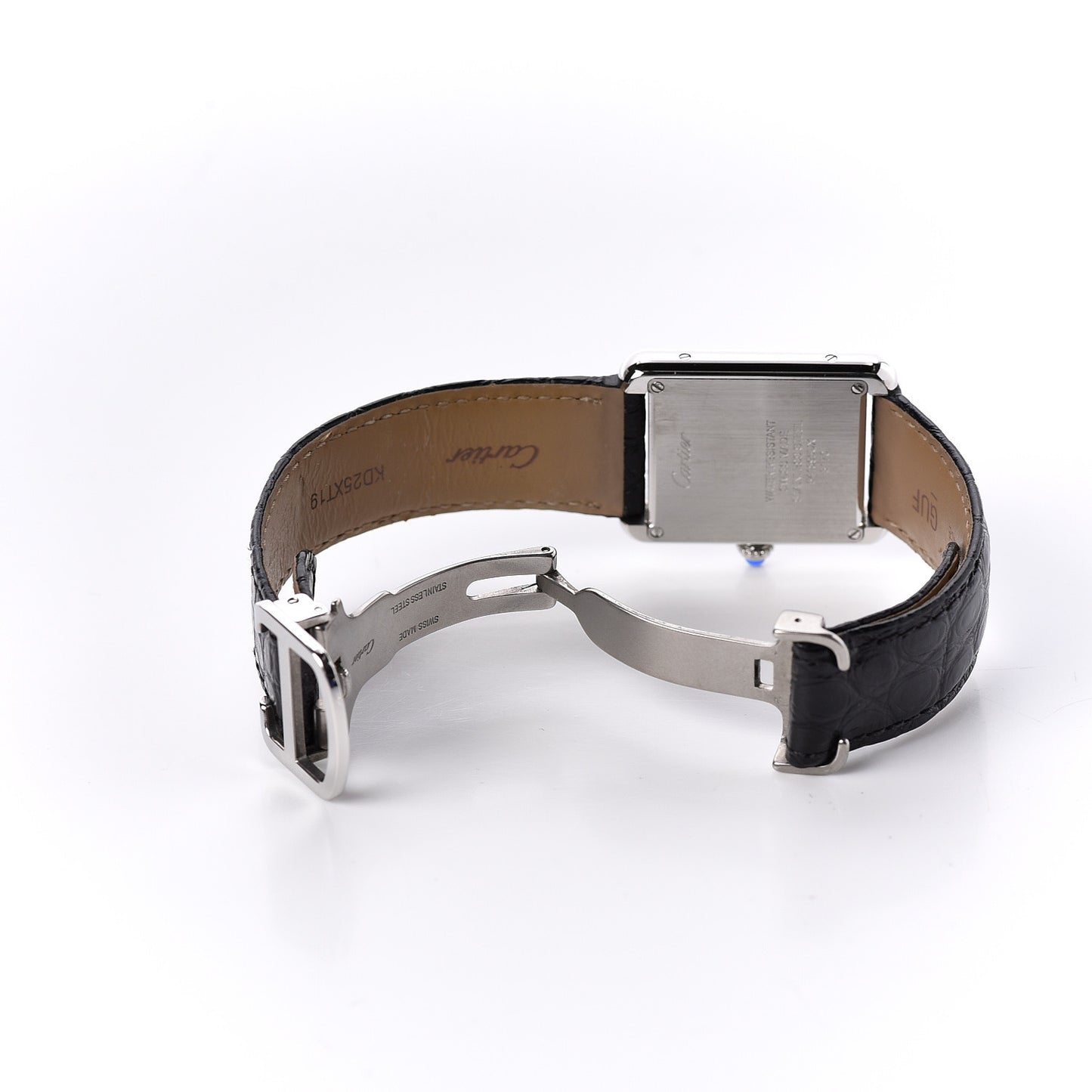 Stainless Steel Alligator 24mm Tank Solo Quartz Watch