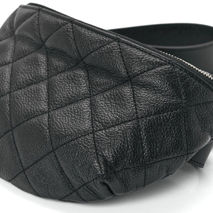 Chanel Grained Calfskin Quilted Waist Belt Bag Black 11 of 11