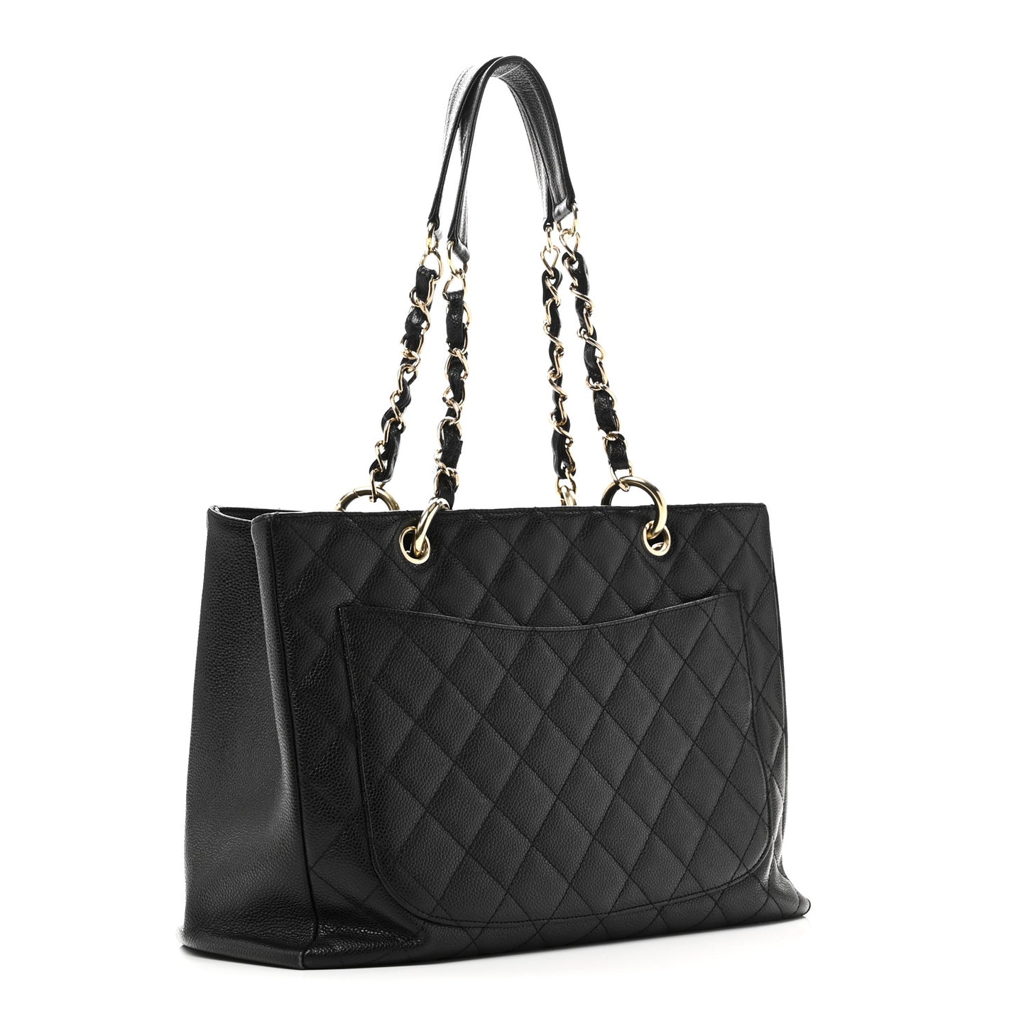 Caviar Quilted Grand Shopping Tote GST Black