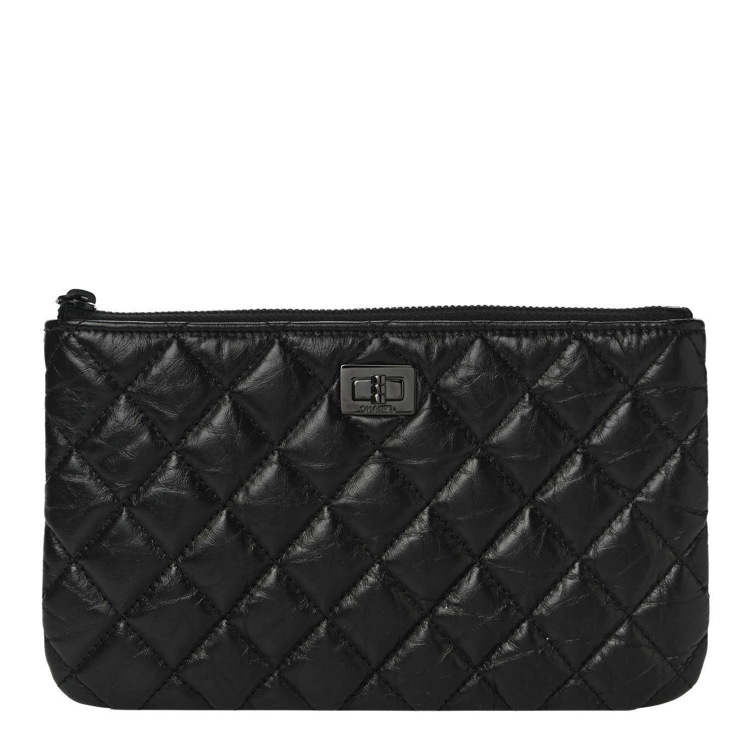 Chanel Aged Calfskin Quilted Medium Reissue Cosmetic Case So Black 1 of 11