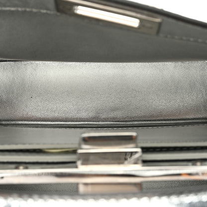 Fendi Rock Millenium Laminata Small Peekaboo I SEE U Satchel Argento 4 of 8