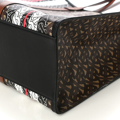 Burberry E-Canvas Monogram Stripe Book Tote Bridle Brown 9 of 12