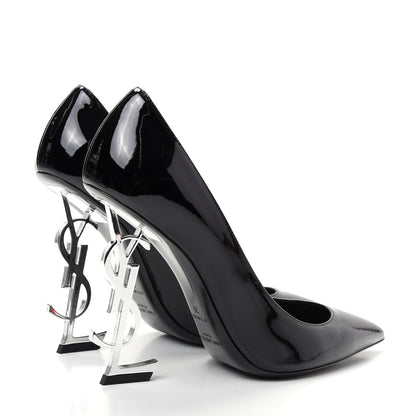 Saint Laurent Patent Opyum 110 Pumps 39 Black Silver 4 of 11
