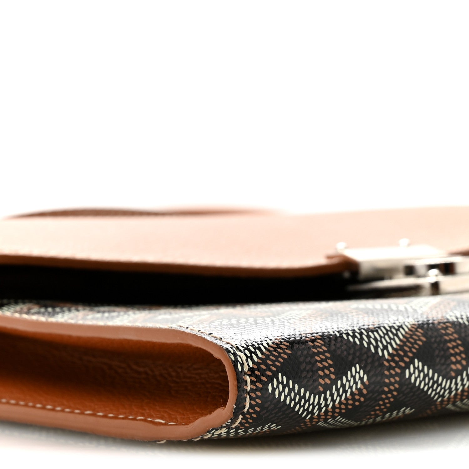 Goyard Goyardine Calfskin Chypre Wallet Pouch Black Gold 9 of 11