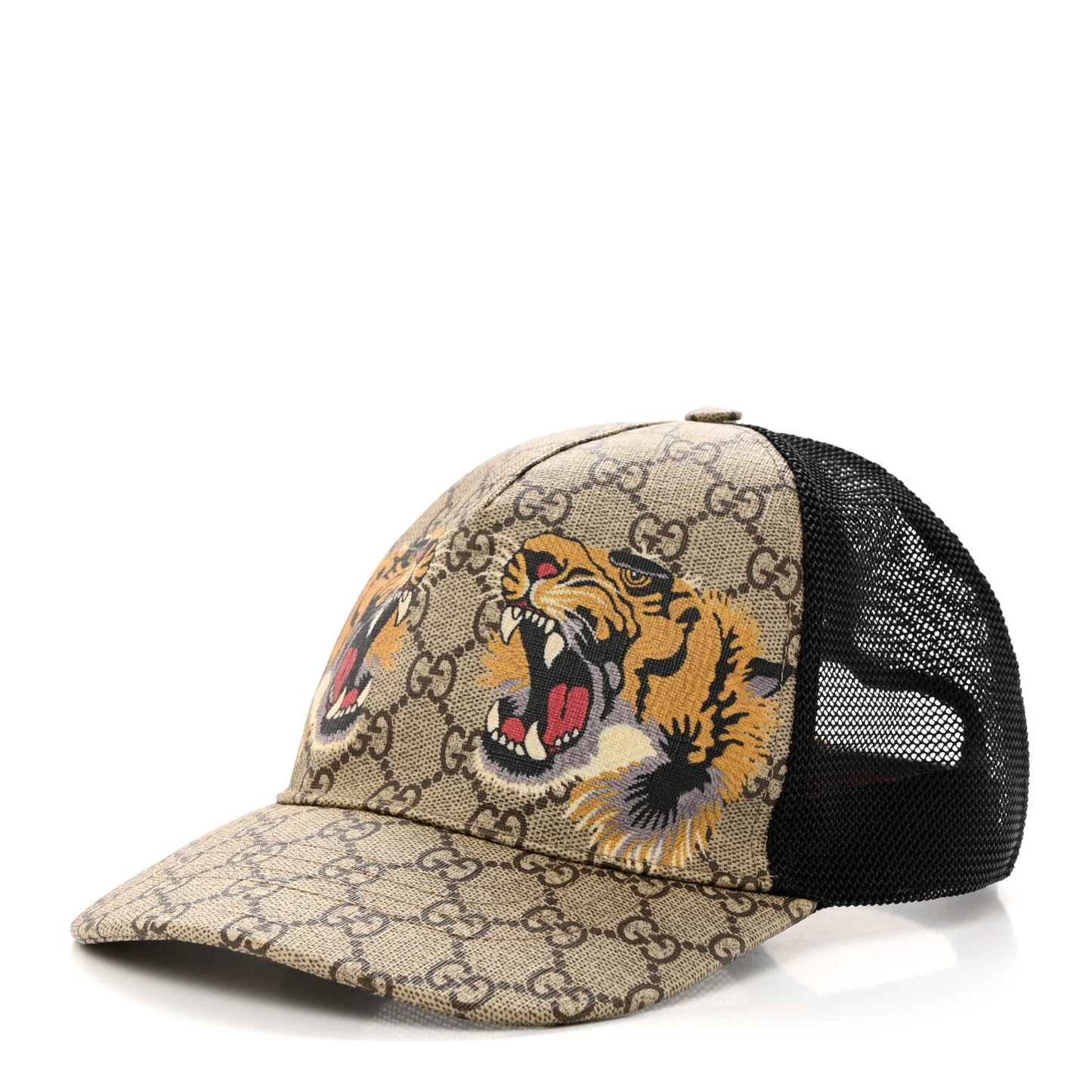 GG Supreme Monogram Tiger Print Baseball Hat M 58 Beige