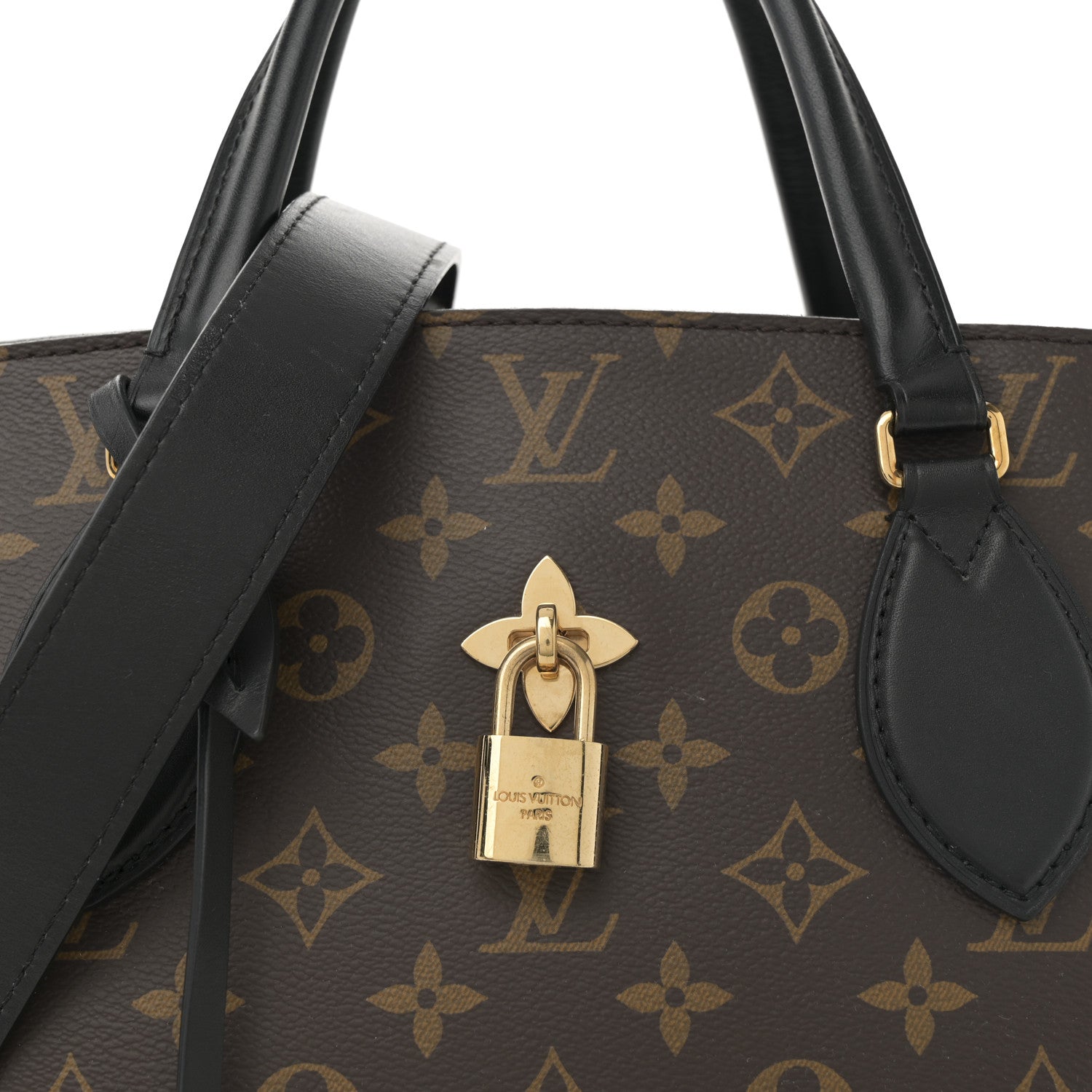 Louis Vuitton Monogram Flower Zipped Tote MM Black 8 of 11