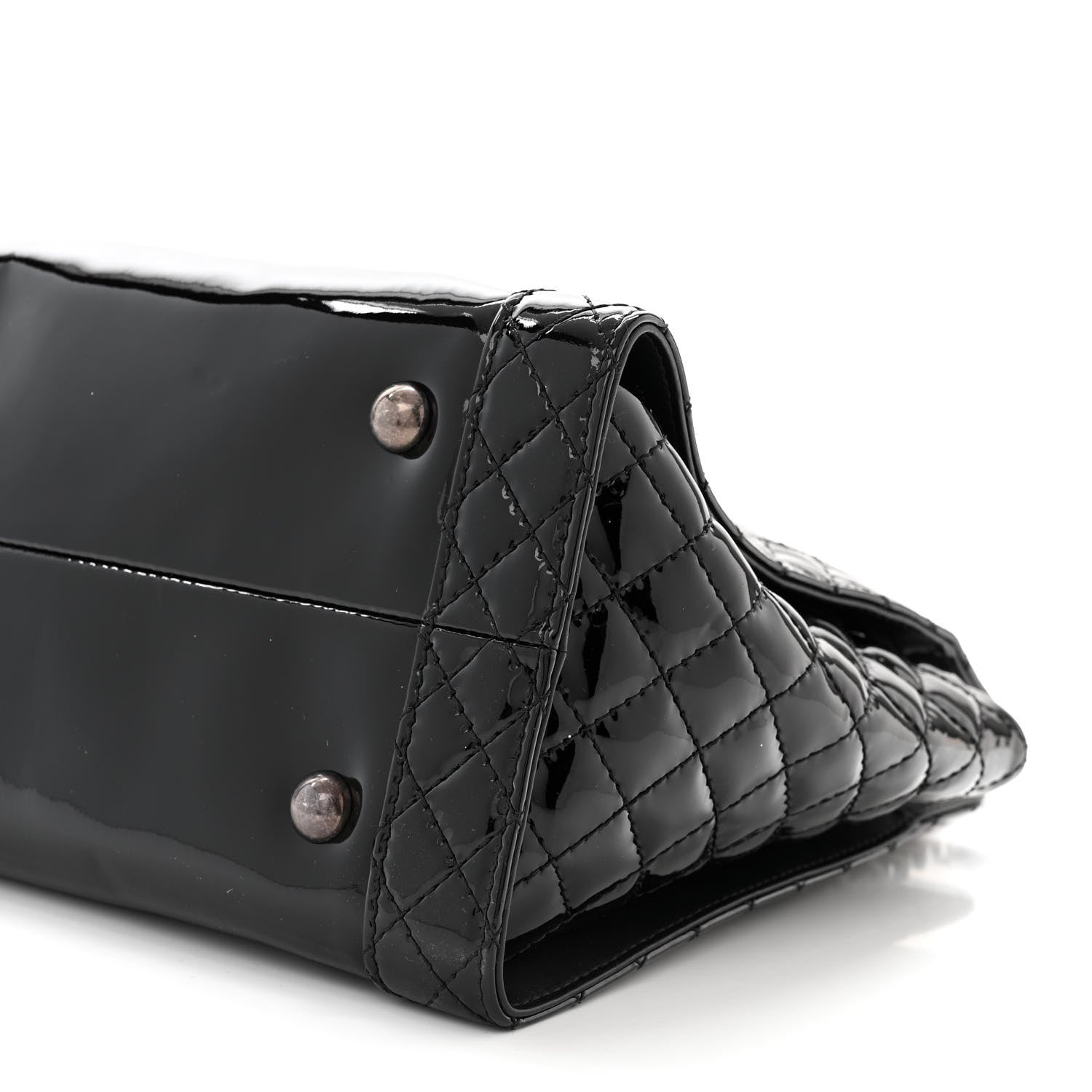 Chanel Patent Quilted Reverso Boy Tote Black 10 of 10
