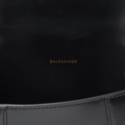 Balenciaga Shiny Box Calfskin Hourglass Top Handle Bag XS Black 6 of 9