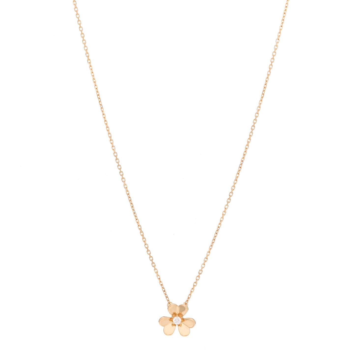 18K Yellow Gold Diamond Mini Frivole Pendant Necklace