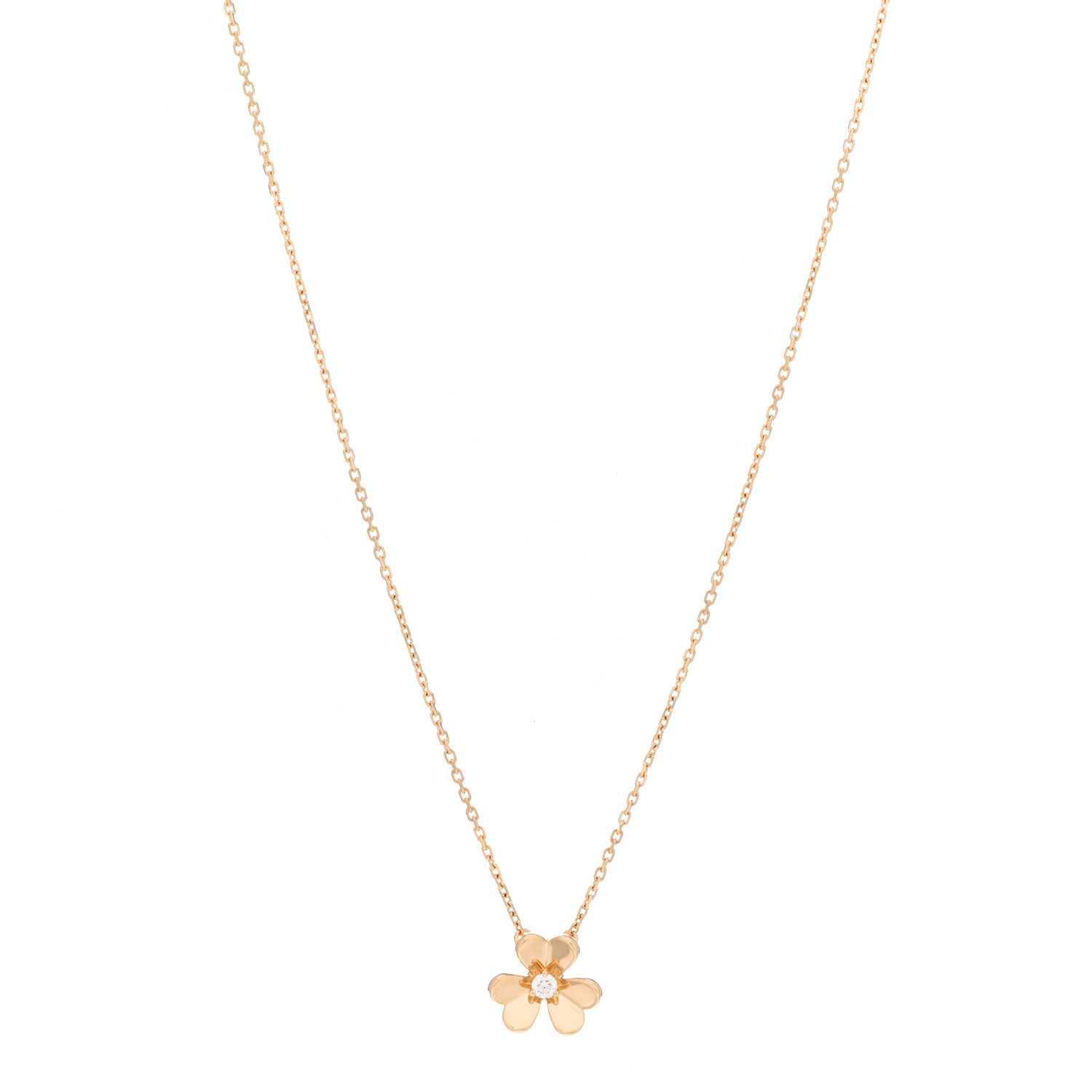 Van Cleef & Arpels 18K Yellow Gold Diamond Mini Frivole Pendant Necklace 1 of 6