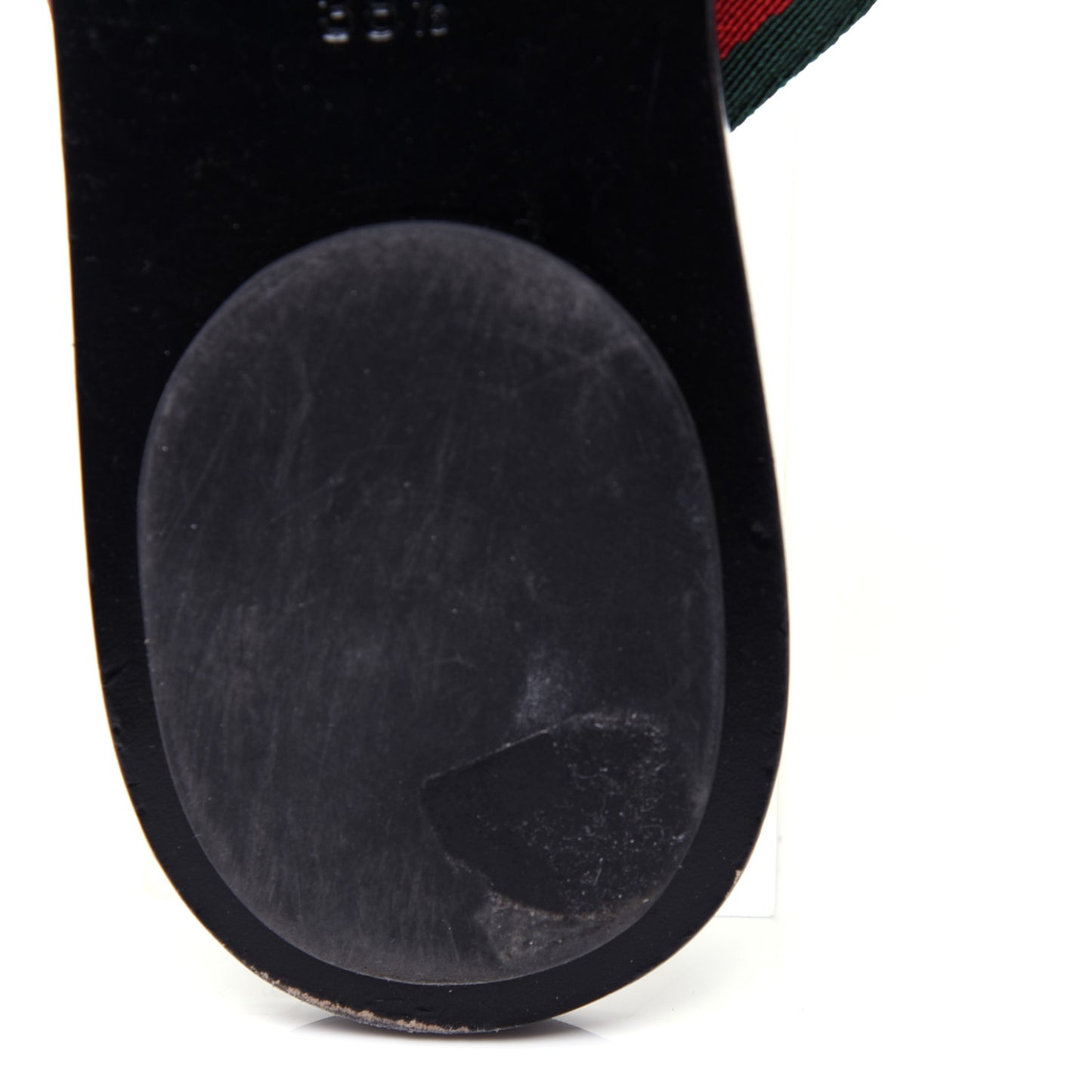 Nylon Guccissima Web Womens Thong Sandals 38.5 Green Red Black