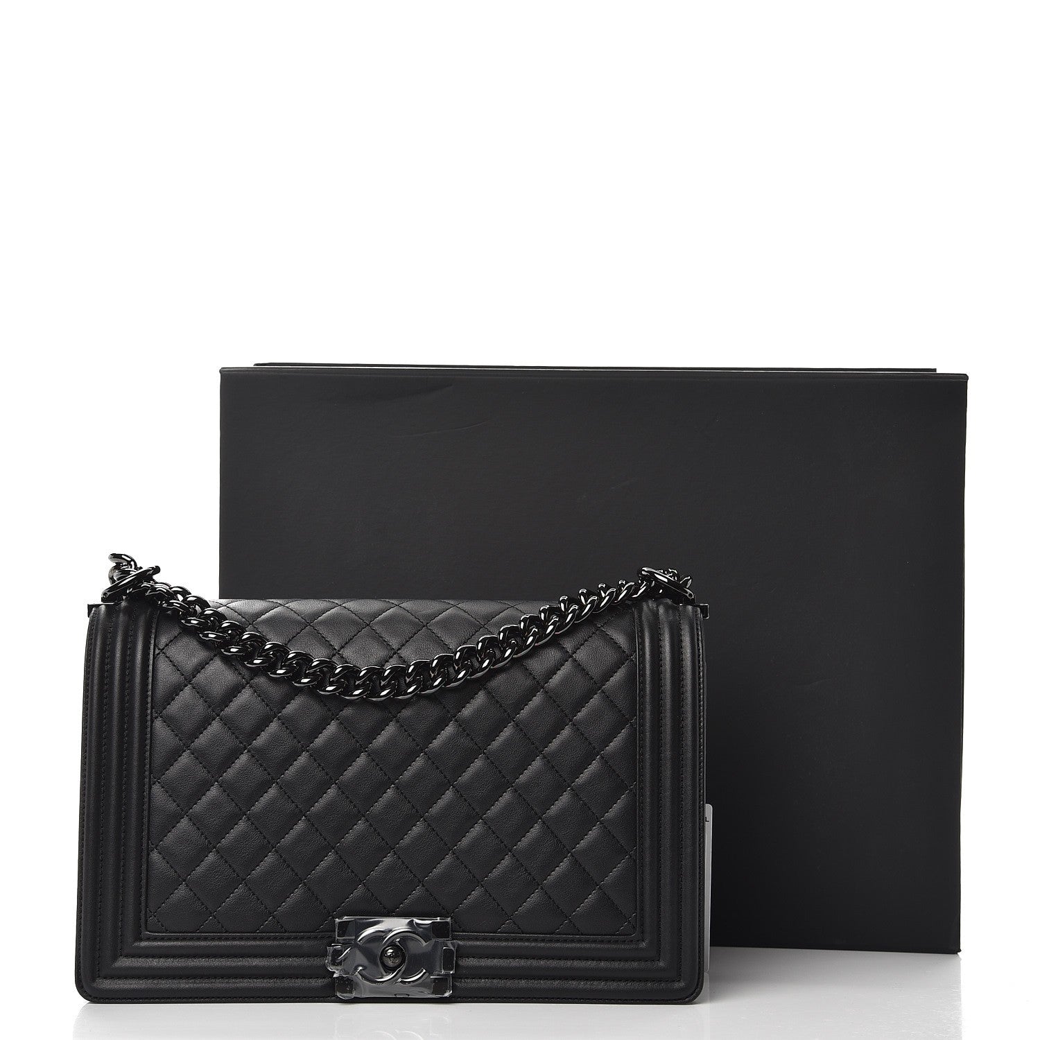 Chanel Calfskin Quilted New Medium Boy Flap So Black 8 of 8