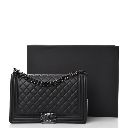 Chanel Calfskin Quilted New Medium Boy Flap So Black 8 of 8