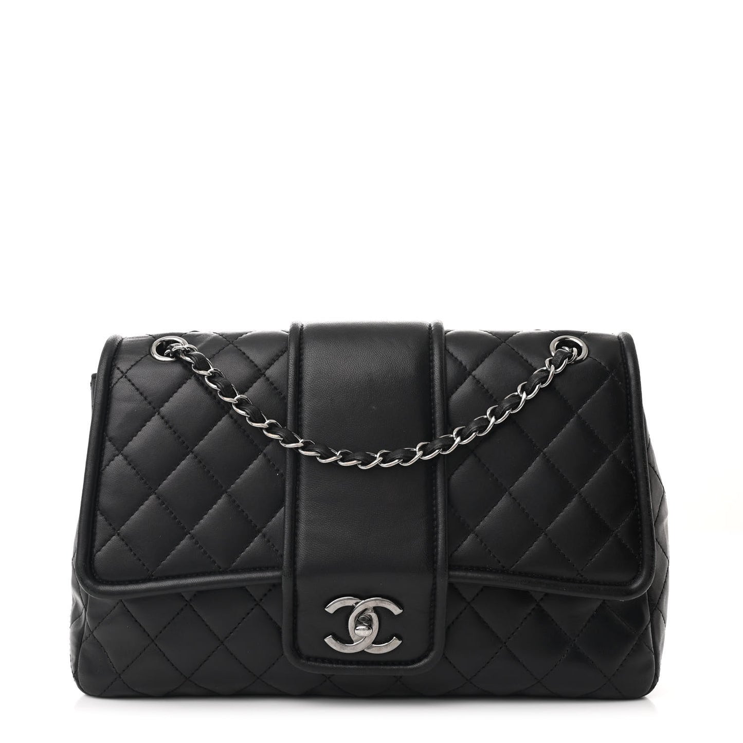 Lambskin Quilted Elementary Chic Flap Black