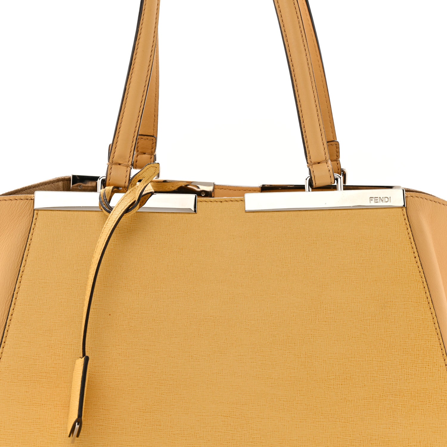 Fendi Vitello Elite Flamingo Large 3Jours Tote Giallo Alchemy 8 of 16