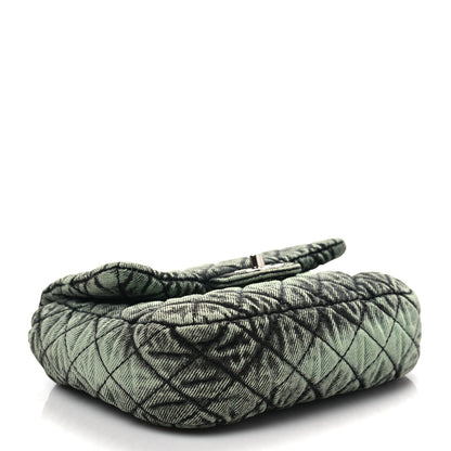 Chanel Washed Denim Quilted Small Denimpression Flap Green Black 3 of 7