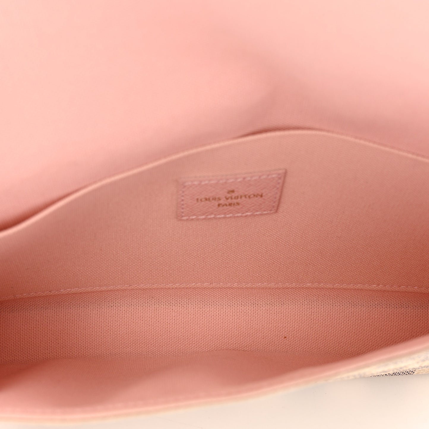 Damier Azur Pochette Felicie Chain Wallet Rose Ballerine