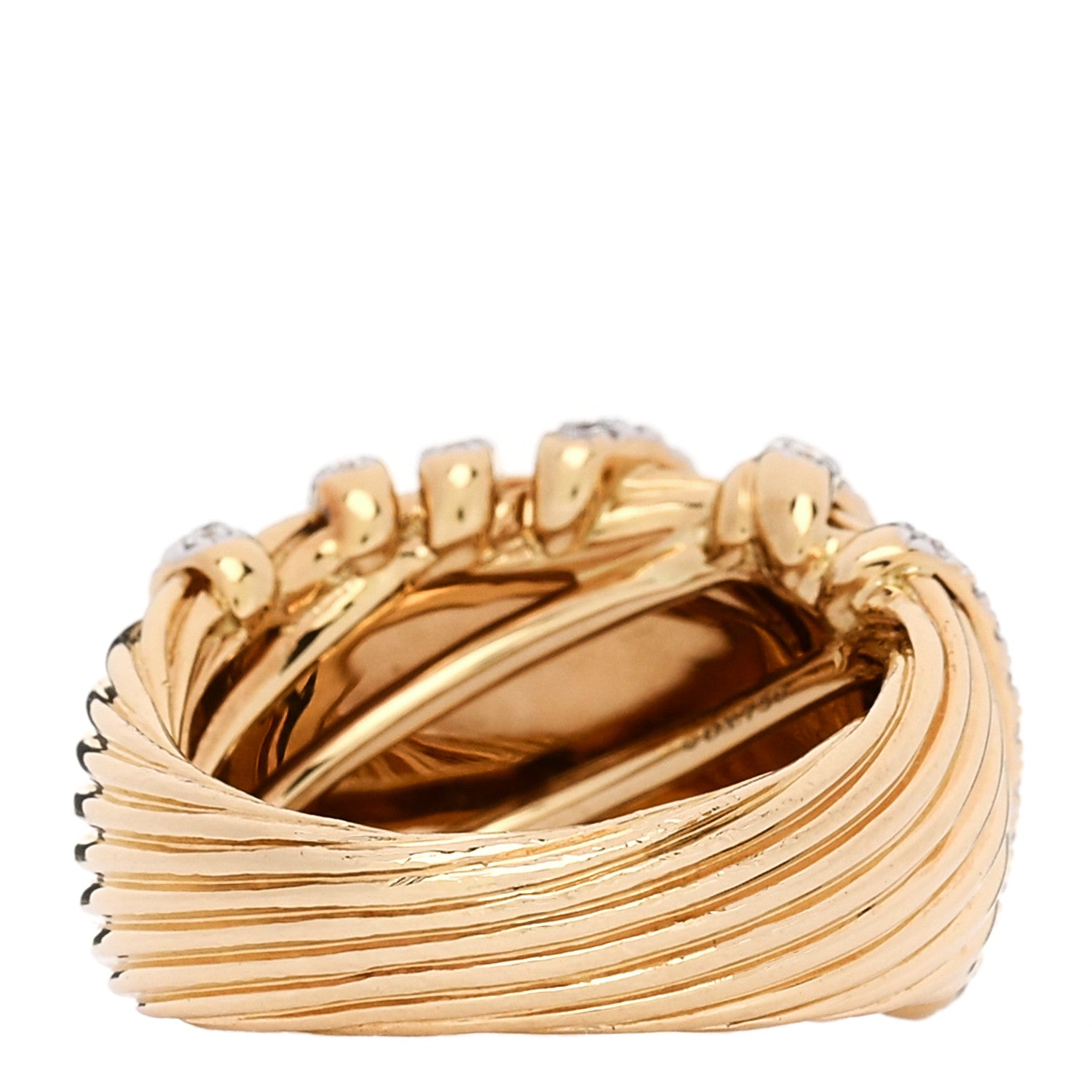 David Yurman 18K Yellow Gold Diamond 15mm Helena Ring 52 6 3 of 5