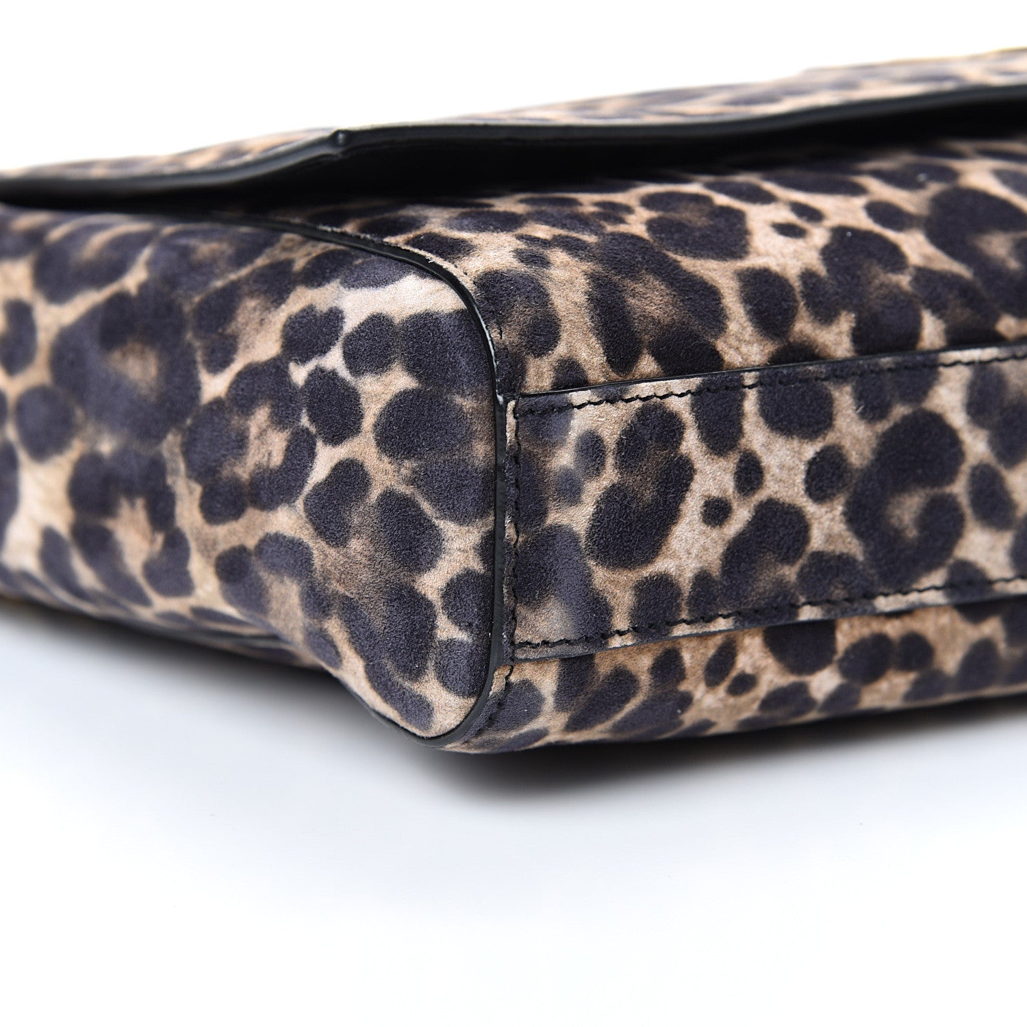 Saint Laurent Smooth Calfskin Leopard Print Medium Reversible Monogram Kate Satchel Black 11 of 15