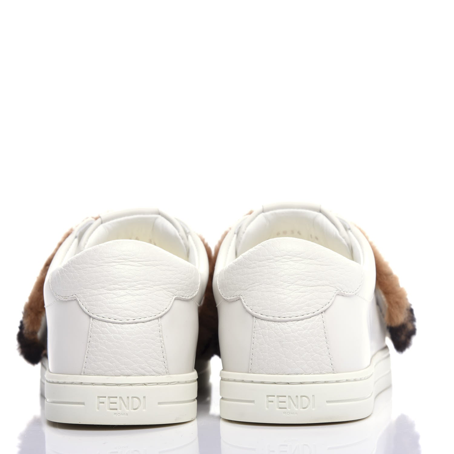 Fendi Vitello Shearling FF Velcro Slip On Sneakers 36 White 7 of 10