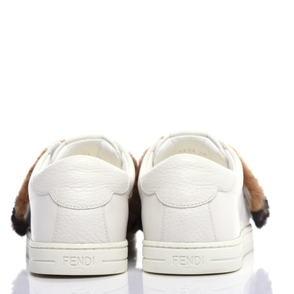Fendi Vitello Shearling FF Velcro Slip On Sneakers 36 White 7 of 10