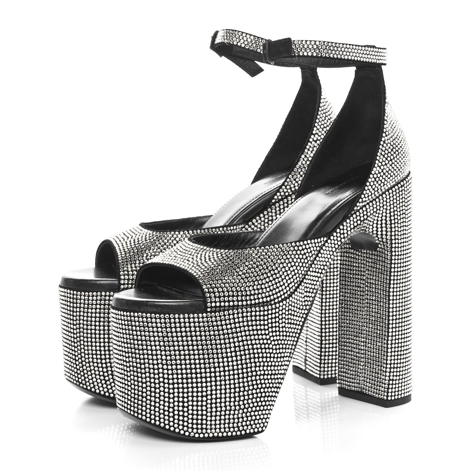 Balenciaga Strass Suede Camden 160mm Platform Pumps 37 Silver 3 of 9