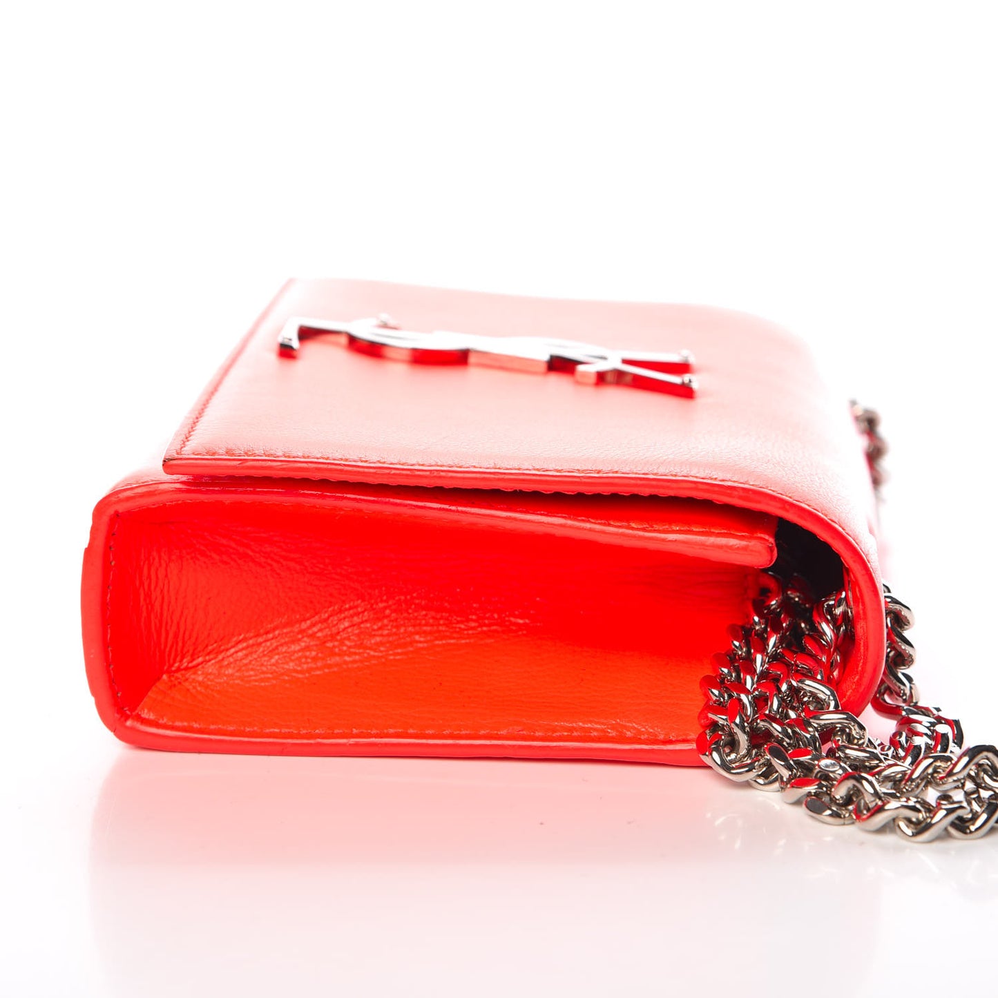 Smooth Calfskin Monogram Small Kate Satchel Neon Orange