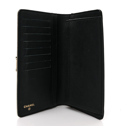 Chanel Metallic Goatskin Calfskin Boy Yen Wallet Gold Black 5 of 7