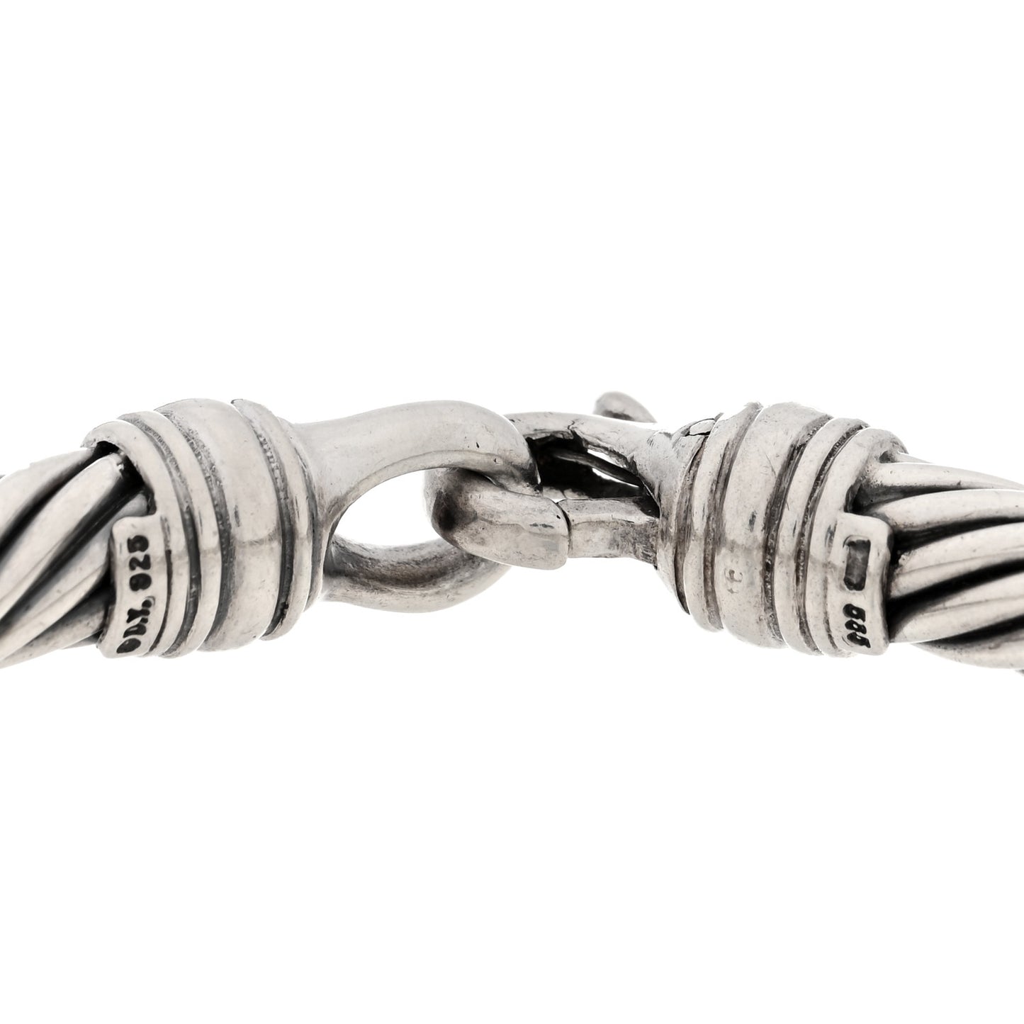 Sterling Silver 14K Yellow Gold Pearl 7mm Metro Cable Bracelet