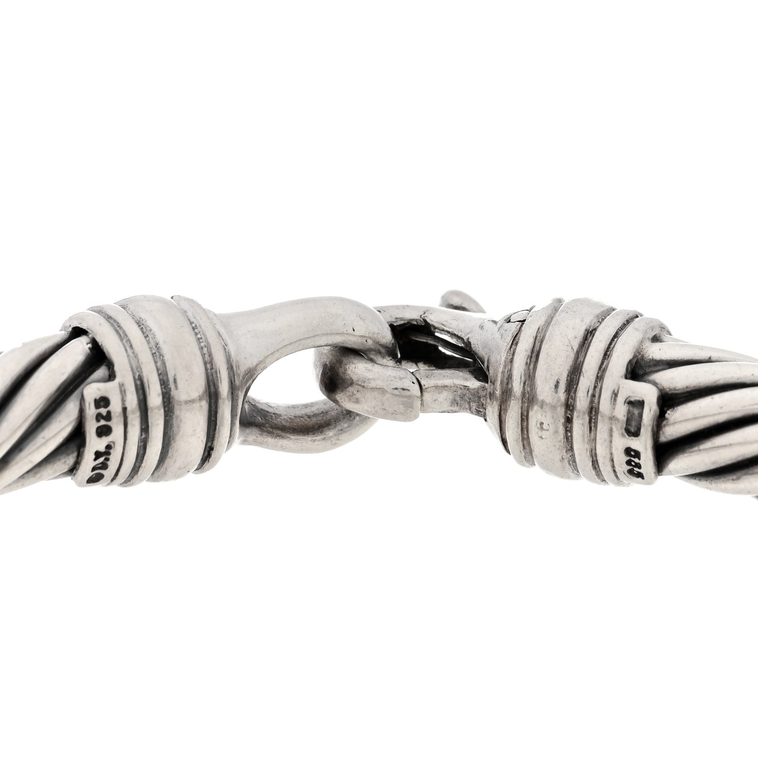 David Yurman Sterling Silver 14K Yellow Gold Pearl 7mm Metro Cable Bracelet 3 of 3