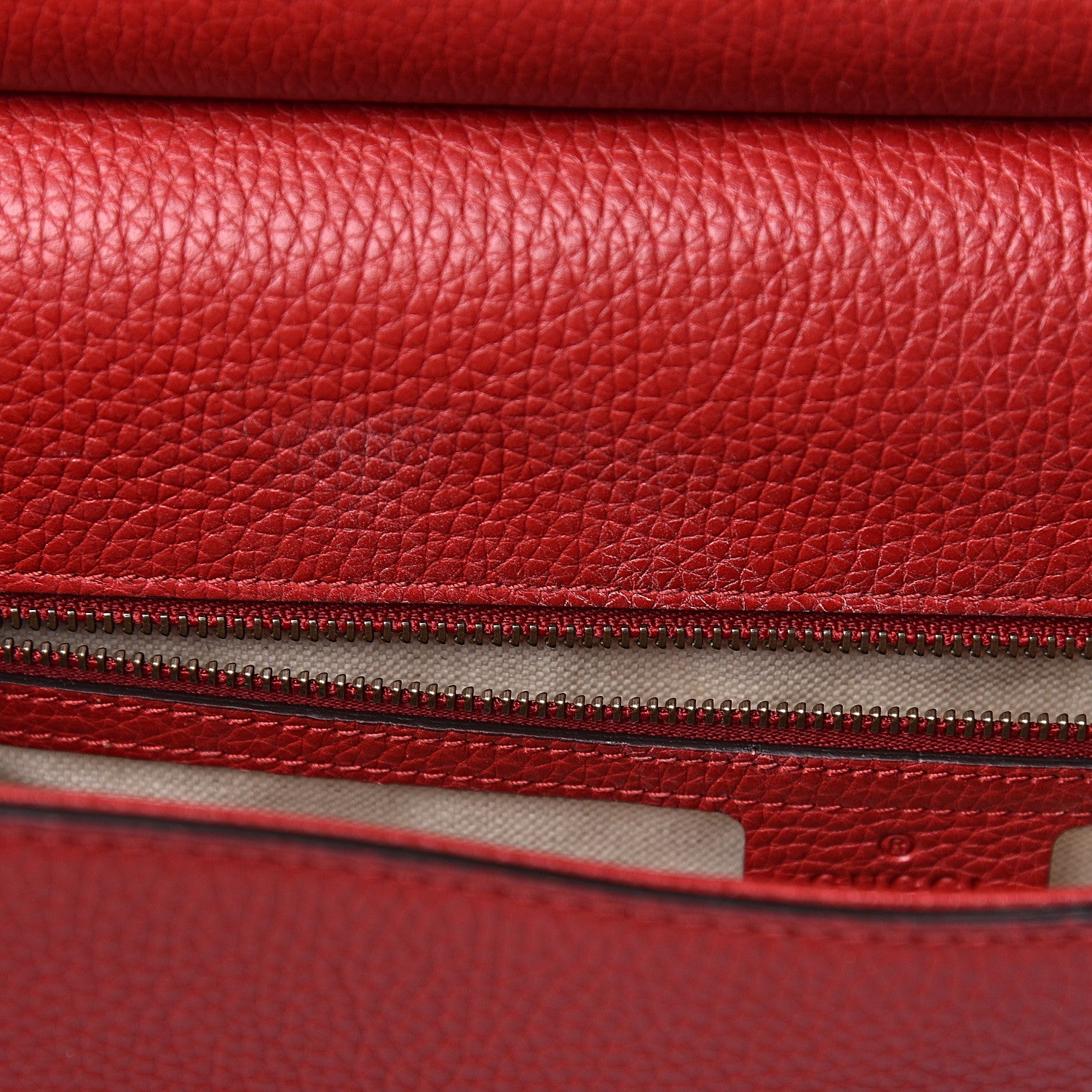 Gucci Calfskin Feline Medium GG Marmont Top Handle Bag Vulcanic Red 8 of 16