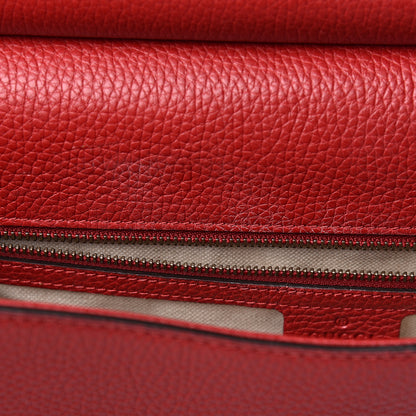 Gucci Calfskin Feline Medium GG Marmont Top Handle Bag Vulcanic Red 8 of 16