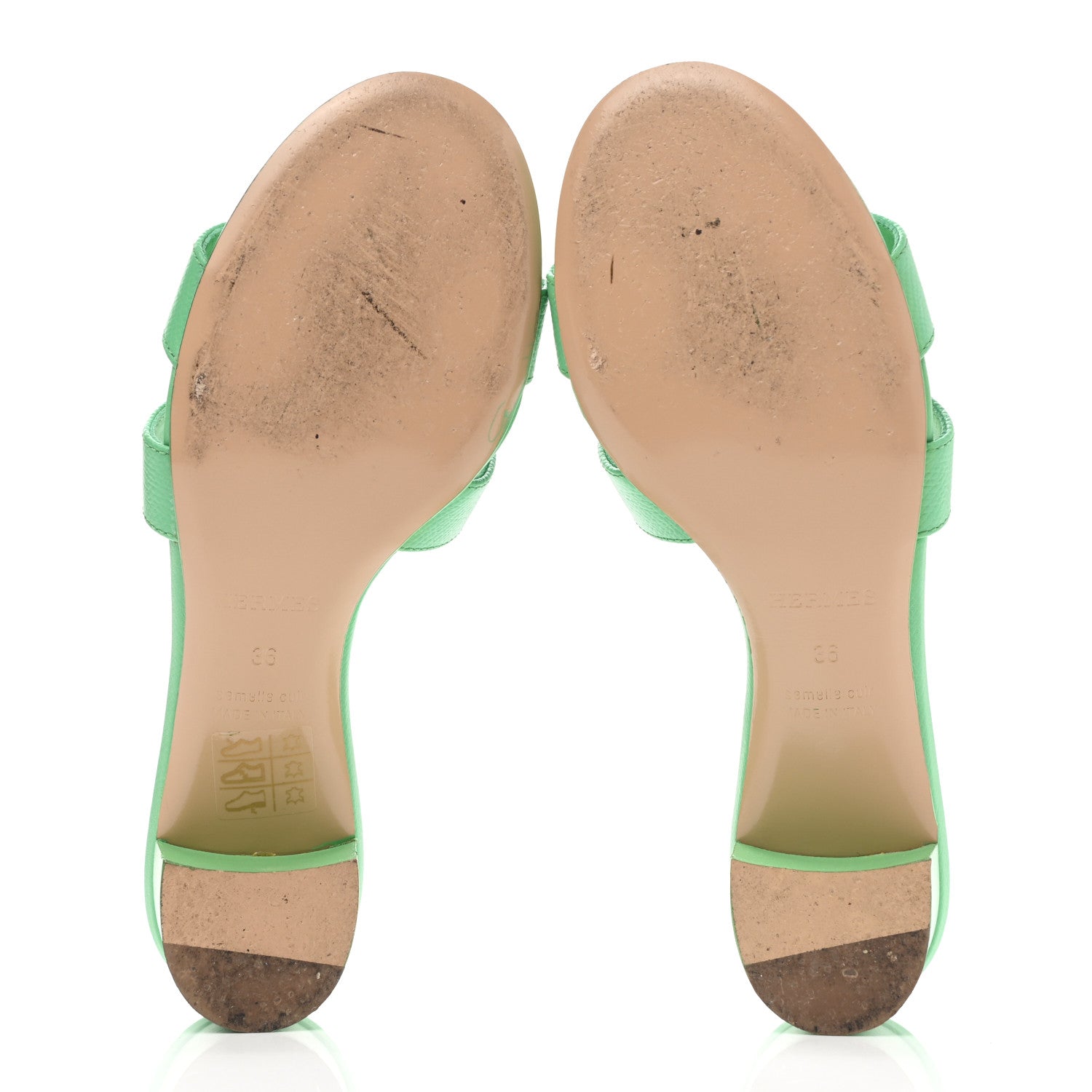 Hermes Epsom Oasis Sandals 36 Vert Pomme 5 of 9