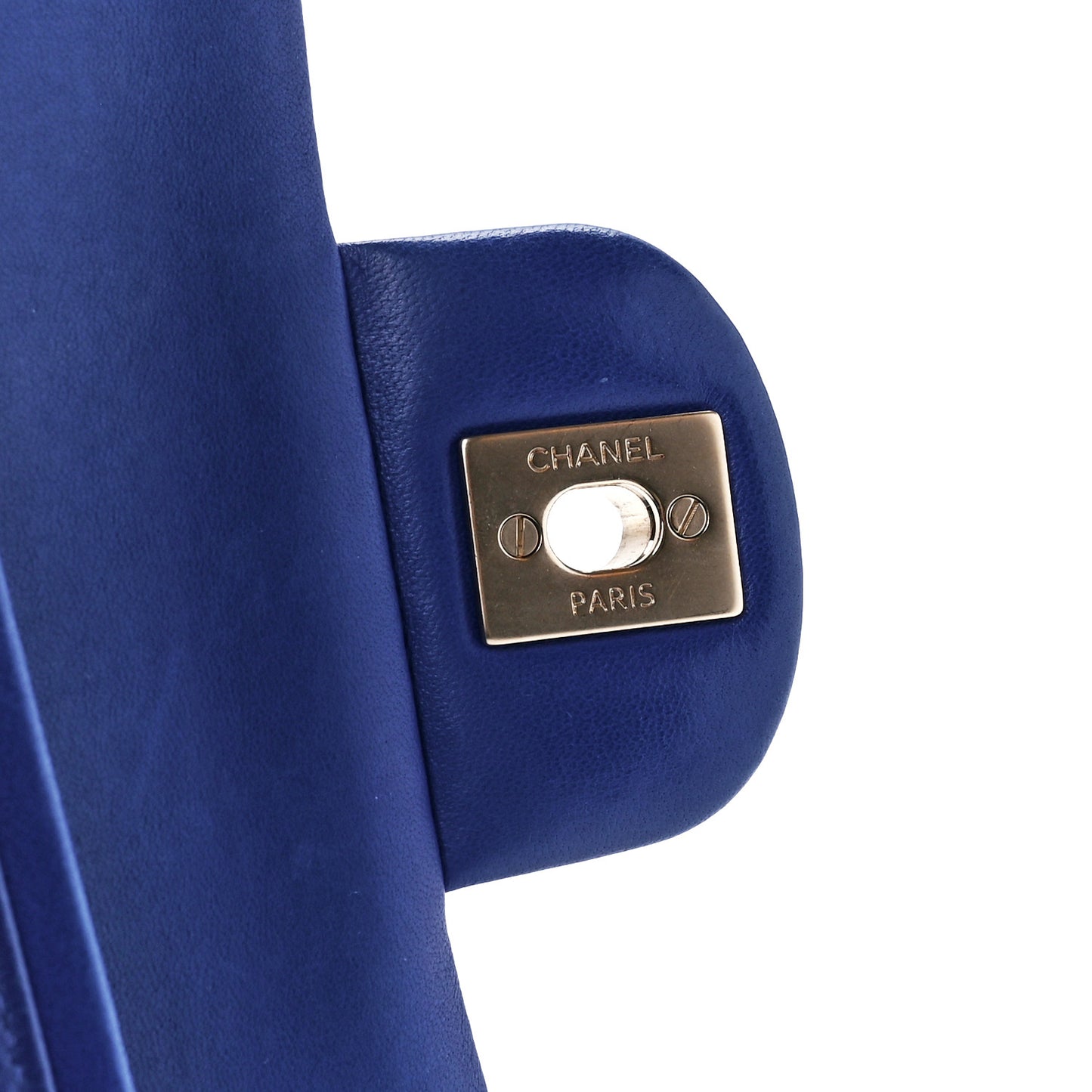 Lambskin Quilted Medium Double Flap Blue