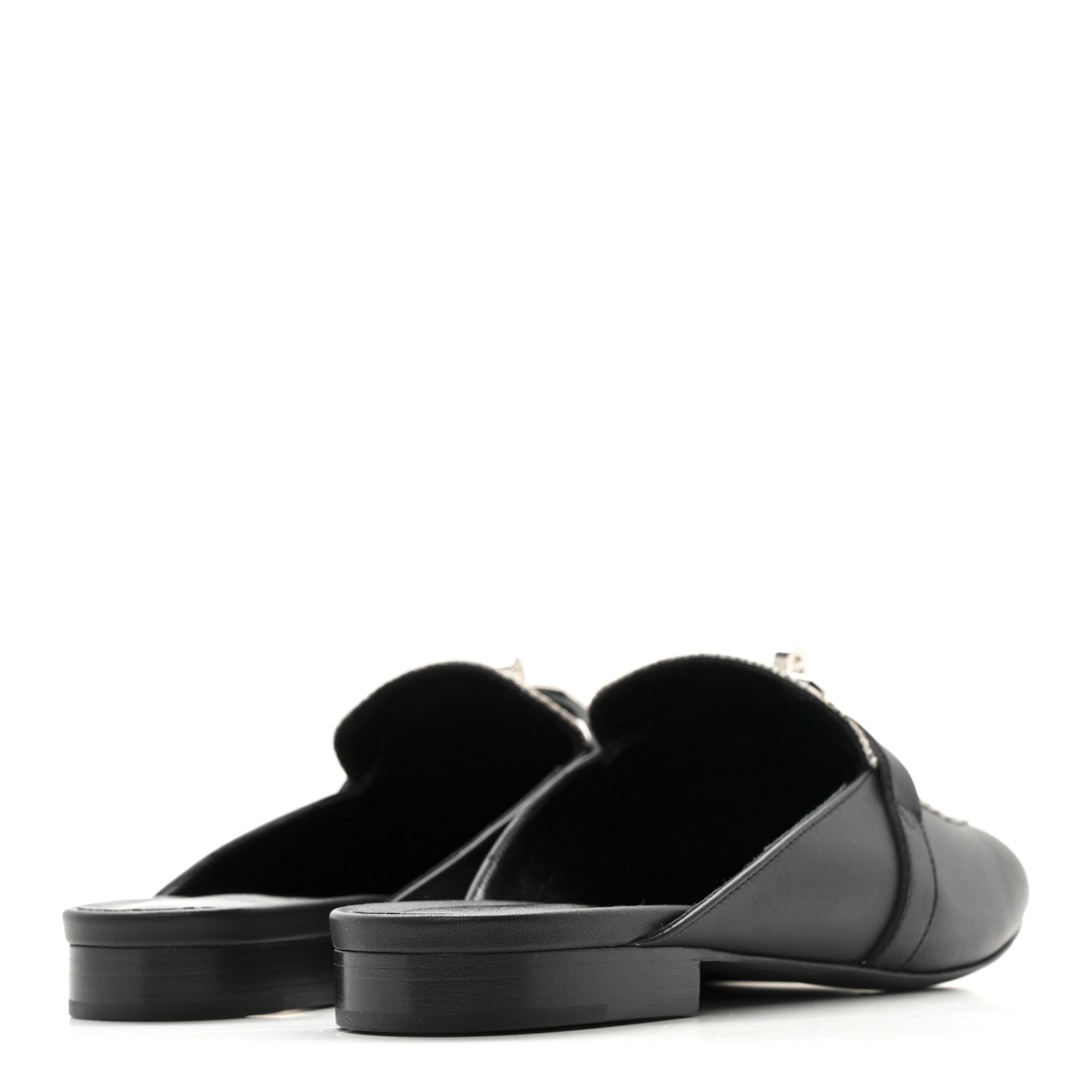 Lizard Calfskin Oz Mules 37 Ombre Black