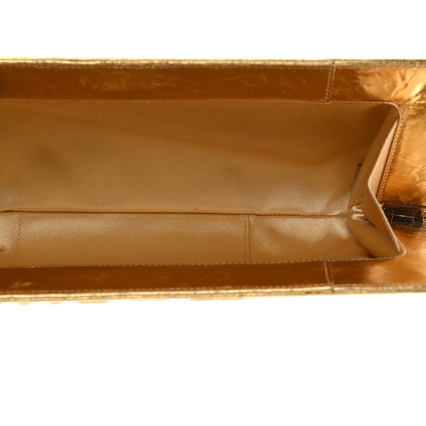 Metallic Lambskin Tweed We Need 5x5=CC Clutch Gold