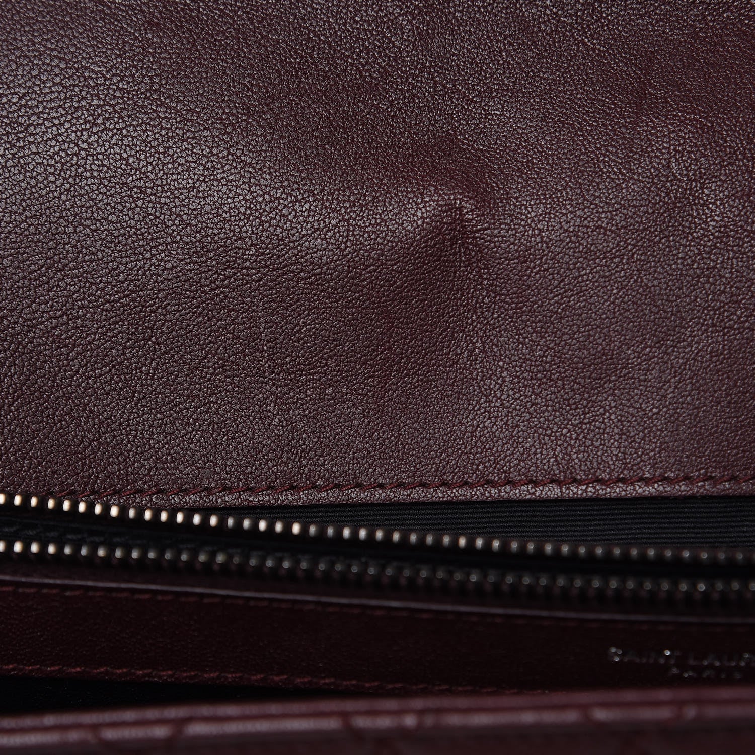 Saint Laurent Calfskin Mixed Matelasse Triquilt Large Monogram Envelope Satchel Bordeaux 11 of 13