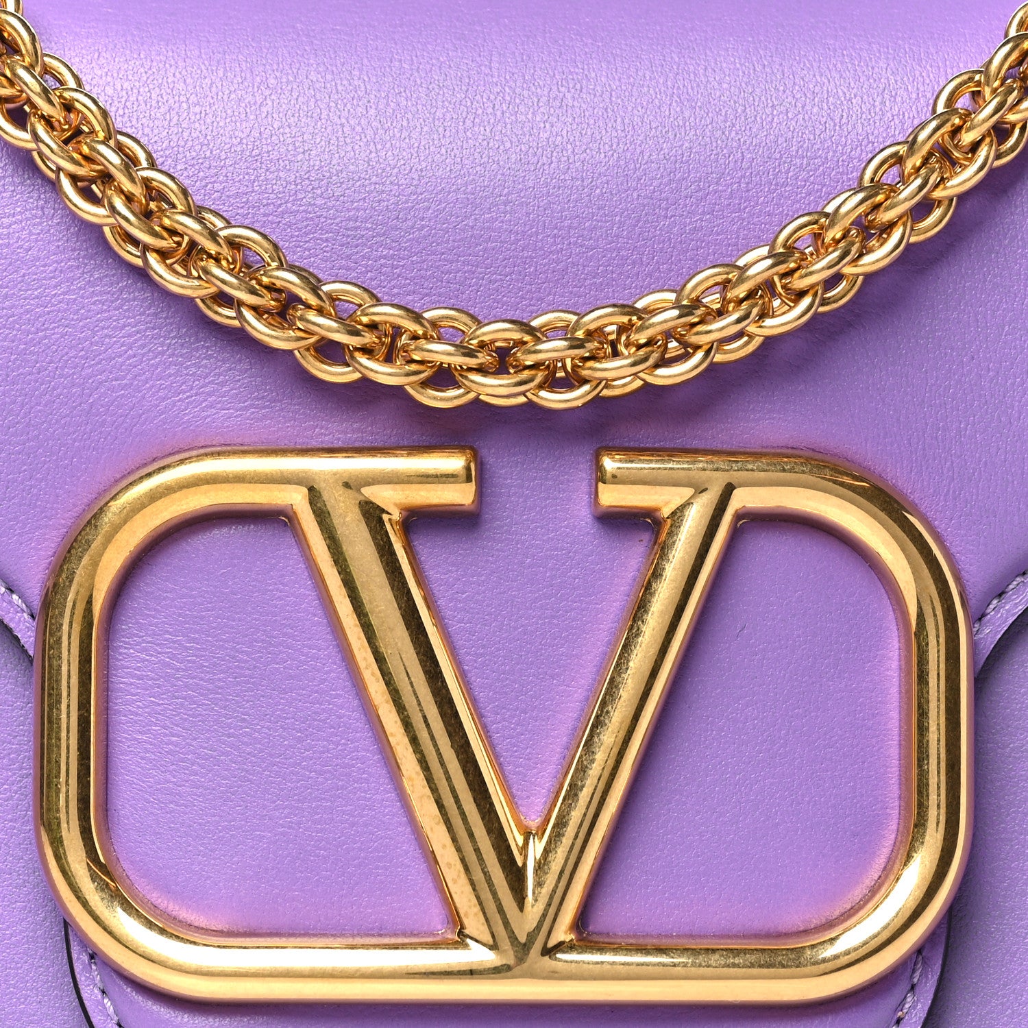 Valentino Garavani Calfskin Vlogo Loco Shoulder Bag Glicine