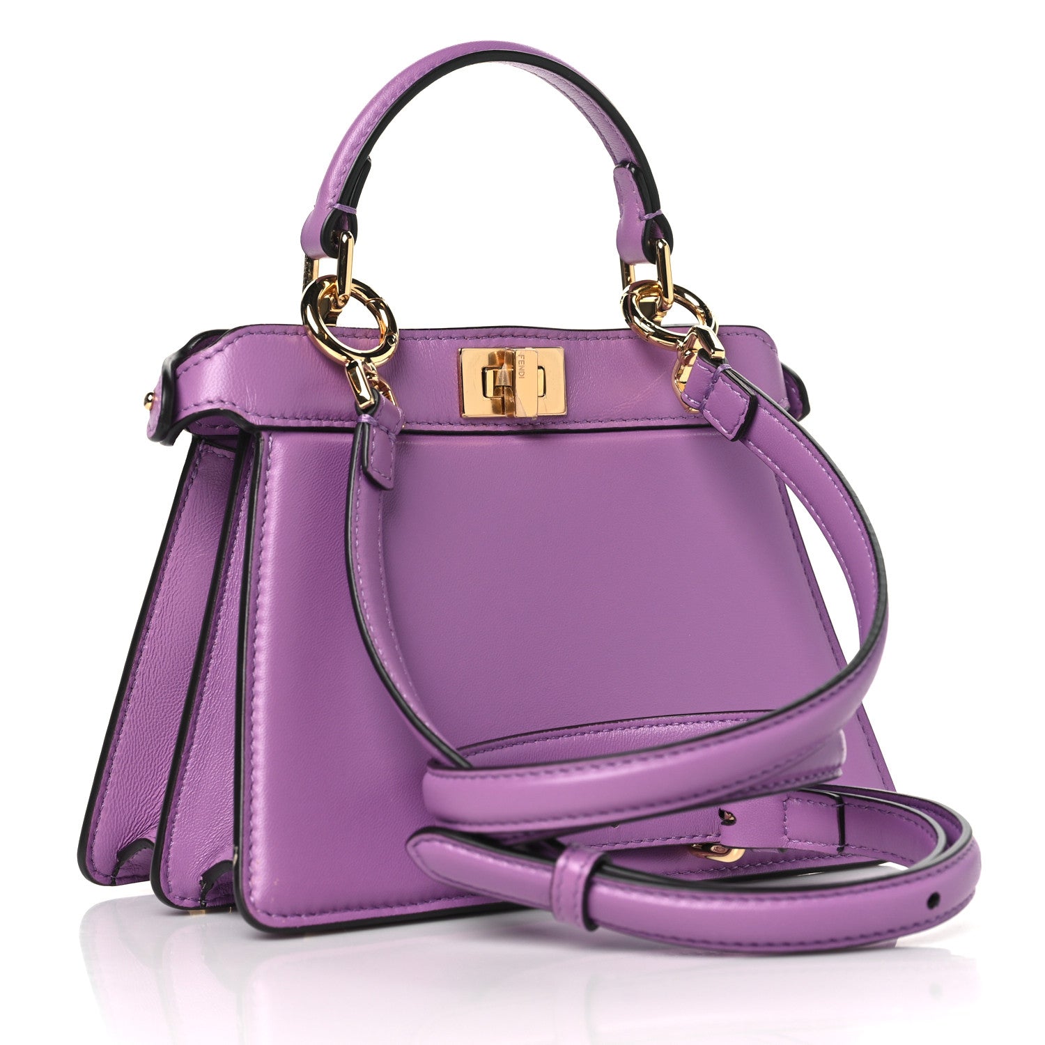 Fendi Shiny Nappa Petite Peekaboo I SEE U Satchel Violetta 3 of 10