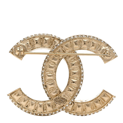 Chanel Baguette Crystal CC Brooch Gold 3 of 5