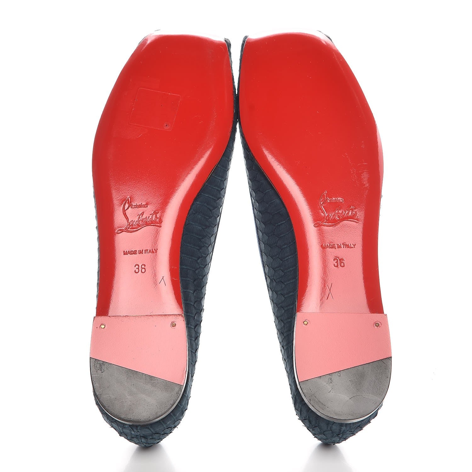 Christian Louboutin Watersnake Nubuck Rosella Flats 36 Navy Blue 5 of 8