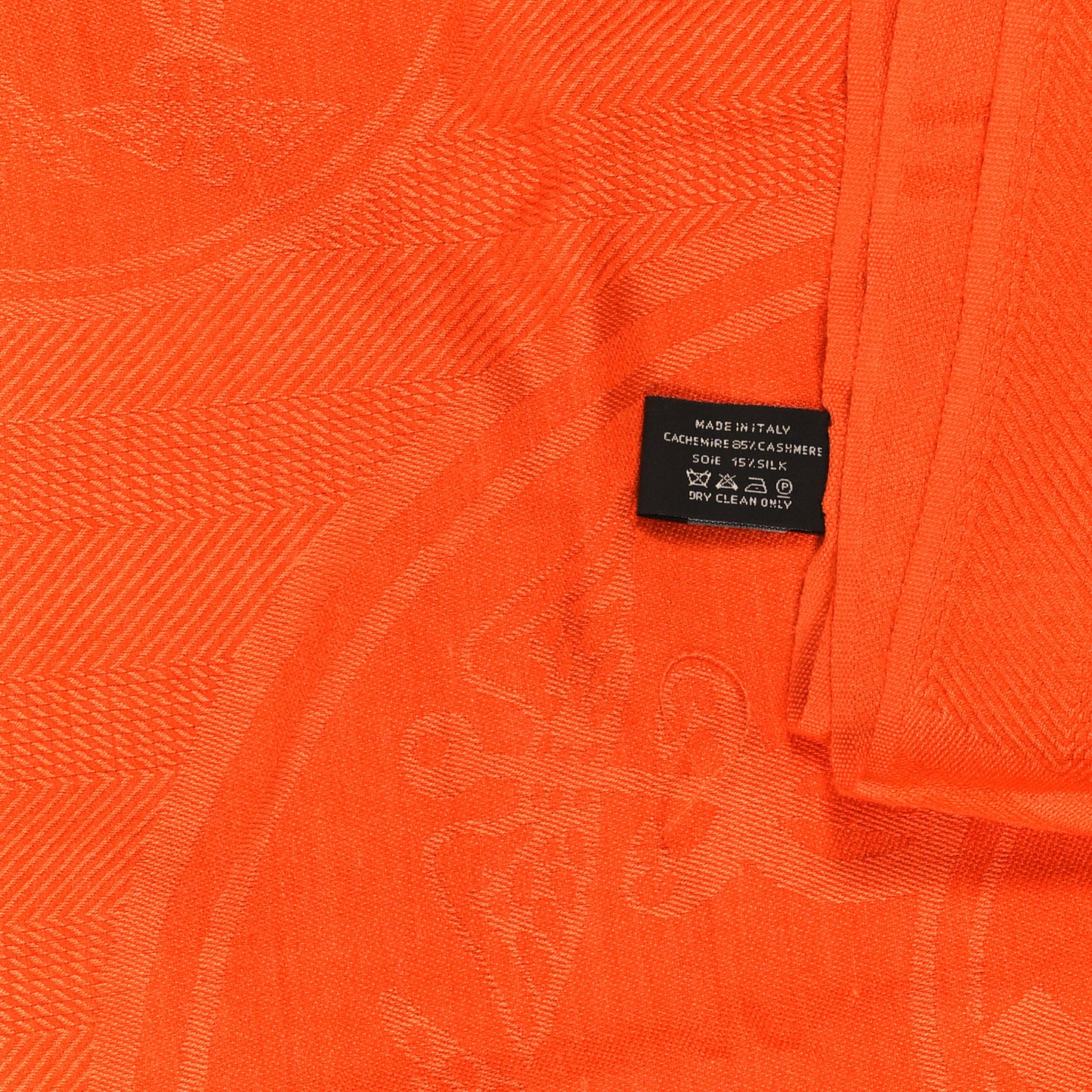 Cashmere Silk Jacquard New Libris Scarf Orange Vif