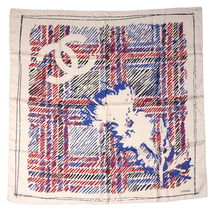 Chanel Silk CC Thistle Square Scarf 2 of 5