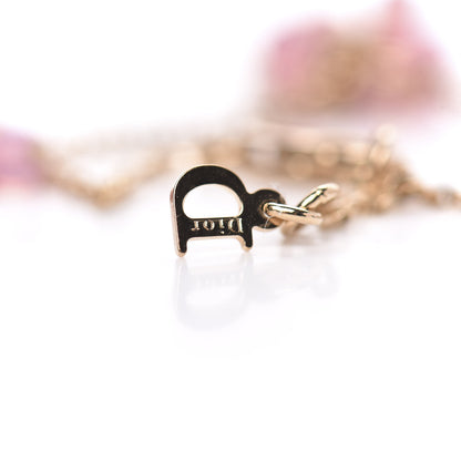 Christian Dior Beaded Logo Charm Bracelet Gold Pink 5 of 5