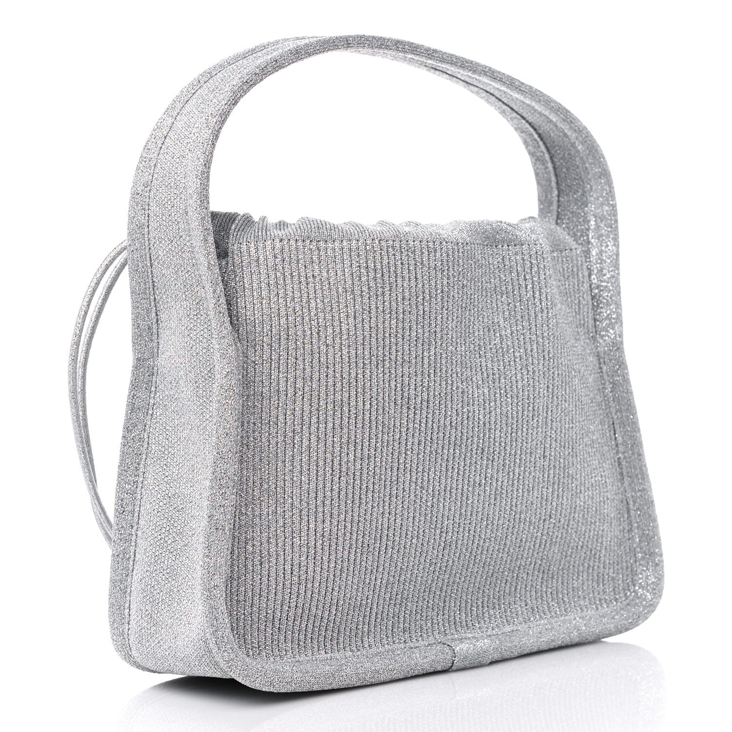 Alexander Wang Metallic Ribbed Knit Small Ryan Bag Silver 3 of 8