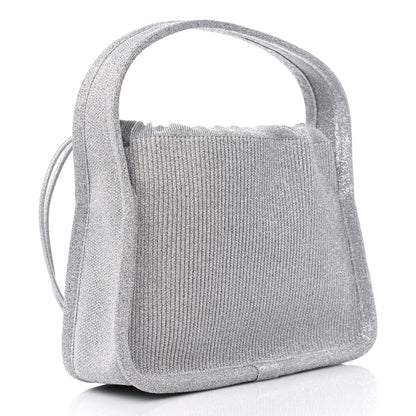Alexander Wang Metallic Ribbed Knit Small Ryan Bag Silver 3 of 8