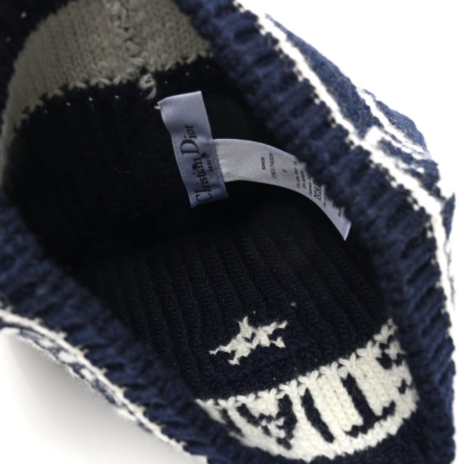Christian Dior Wool Cashmere Star Beanie Blue Marine 4 of 5