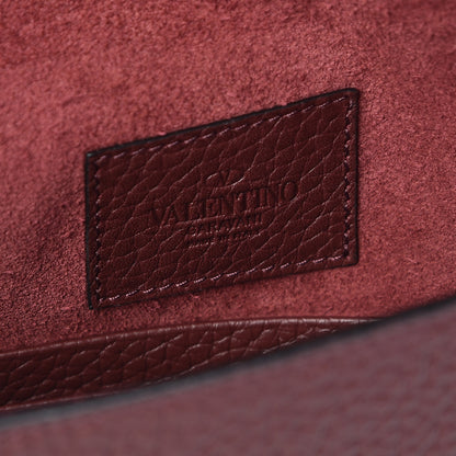 Valentino Garavani Pebbled Calfskin Medium Rockstud Envelope Flat Wristlet Pouch Rubin 6 of 9