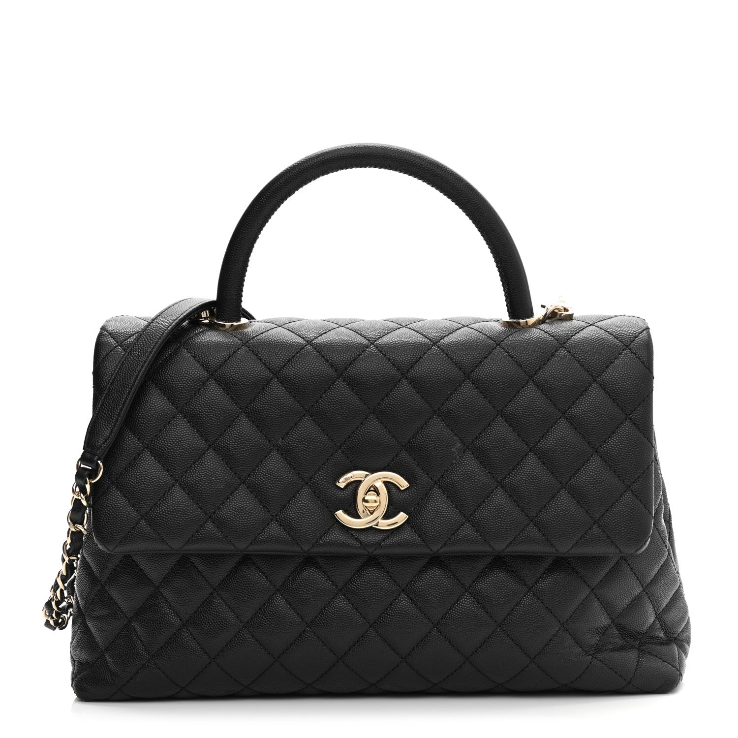 Chanel Caviar Quilted Medium Coco Handle Flap Black 1 of 13