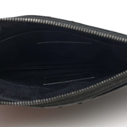 Saint Laurent Grain De Poudre Chevron Monogram Monochrome Bill Pouch Black 5 of 6